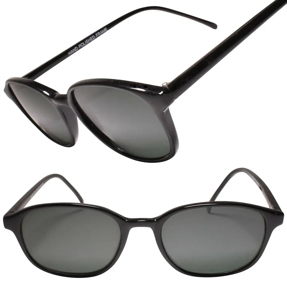 Old School Deadstock Hippie Genuine Vintage Black Small Rectangle Sunglasses